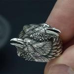 Viking Stainless Steel Raven Ring for Men