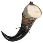 XL Viking Drinking Horn with Leather Belt Frog