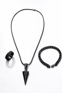Men’s Viking Black Metal Jewelry Set