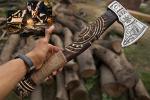 Hand Forged Viking Axe with Rosewood Handle