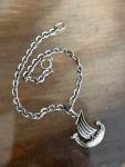 Viking Dragon Boat Silver Bracelet with Celtic Design