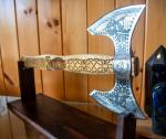 Hand Forged Tactical Viking Throwing Axe with Sheath