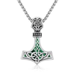 Thor's Hammer Necklace - Sterling Silver Viking Pendant