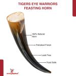 Tiger's Eye Viking Drinking Horn with Iron Stand