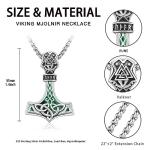 Thor's Hammer Necklace - Sterling Silver Viking Pendant