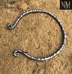Hand Forged Celtic Iron Torc Necklace for Vikings