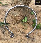 Hand Forged Celtic Iron Torc Necklace for Vikings
