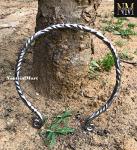 Hand Forged Celtic Iron Torc Necklace for Vikings