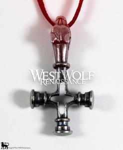 Silver Viking Fenrir Wolf Cross Pendant Jewelry