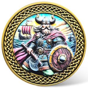Viking Warrior Challenge Coin with Tree of Life