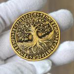 Viking Warrior Challenge Coin with Tree of Life