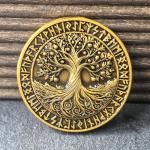 Viking Warrior Challenge Coin with Tree of Life