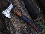 Custom Handcrafted Viking Tomahawk Axe with Sheath