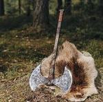 Handmade Norse Double Head Axe with Sheath