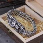 Men's Viking Wolf Stainless Steel Bracelet