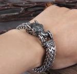 Men's Viking Wolf Stainless Steel Bracelet