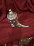 Norwegian Viking Drinking Horn with Pewter Lid