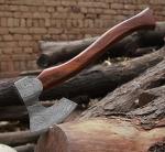 Hand Forged Damascus Steel Viking Camping Hatchet