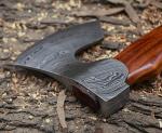 Hand Forged Damascus Steel Viking Camping Hatchet
