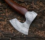 Hand Forged Damascus Steel Viking Camping Hatchet