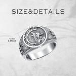 Wolf Signet Ring in 925 Sterling Silver