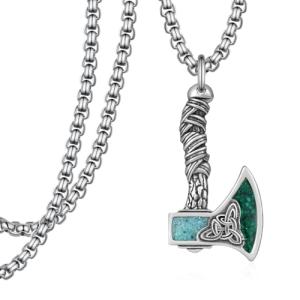 Men's 925 Sterling Silver Viking Axe Necklace