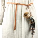 Viking Drinking Horn with Leather Snakeskin Holder