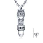 Viking Rune Bullet Urn Necklace for Ashes
