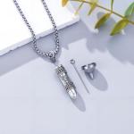 Viking Rune Bullet Urn Necklace for Ashes