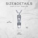 Viking Rune Bullet Urn Necklace for Ashes