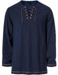 Men's Navy Blue Viking Costume Lace-Up Shirt