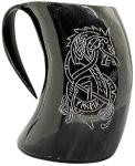 Dragon Horn Tankard - Mjolnir & Odin Design