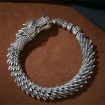 Sterling Silver Dragon Viking Bracelet for Men