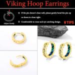Viking Silver & Gold Rune Hoop Earrings