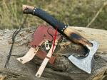 Hand Forged Carbon Steel Viking Throwing Axe + Sheath
