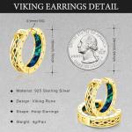 Viking Silver & Gold Rune Hoop Earrings