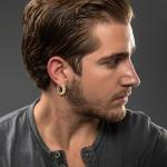 Viking Silver & Gold Rune Hoop Earrings