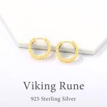 Viking Silver & Gold Rune Hoop Earrings