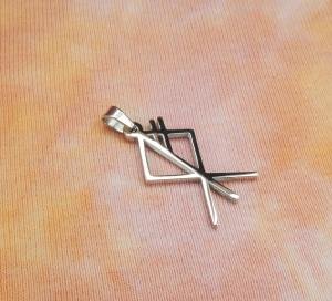 Wolf Rune Necklace with Waterproof Bindrune Charm