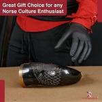 Fenrir Viking Drinking Horn with Brass Wolf Design