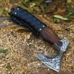 Handmade Carbon Steel Viking Hatchet with Leather Sheath