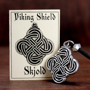 Pewter Viking Shield Knotwork Necklace for Asatru