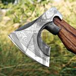 Custom Hand-Forged Viking Valhalla Axe with Sheath