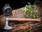 Custom Carbon Steel Viking Axe with Leather Handle