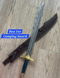 Custom 30-Inch Viking Damascus Sword with Sheath