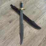 Custom 30-Inch Viking Damascus Sword with Sheath
