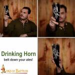 Viking Drinking Horn Mug with Brass Rim