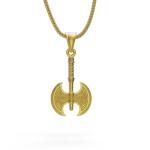 Viking Double Bladed Axe Necklace in Silver