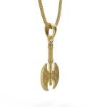 Viking Double Bladed Axe Necklace in Silver