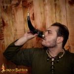 Viking Drinking Horn Mug with Brass Rim